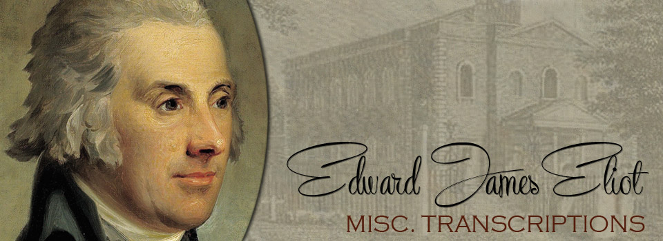 Edward James Eliot: Misc. Transcriptions Banner